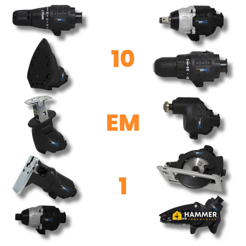 HAMMER™ - Kit Elétrico 10 em 1: Parafusadeira, Furadeira, Serra e Muito Mais [⚡OFERTA EXCLUSIVA HOJE]