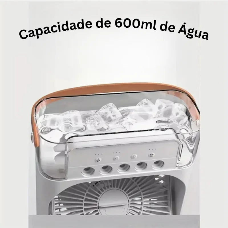 Mini VENTILADOR de Nebulização UMIDIFICADOR e CLIMATIZADOR, Sistema com 3 VELOCIDADES, Design Compacto PORTÁTIL Ideal para Dias Secos