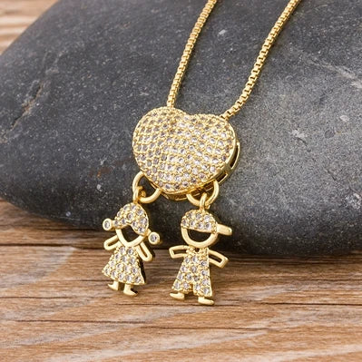 COLAR Amor de MÃE Banhado a OURO 18K - Nidin-ZIRCÔNICA Cúbica