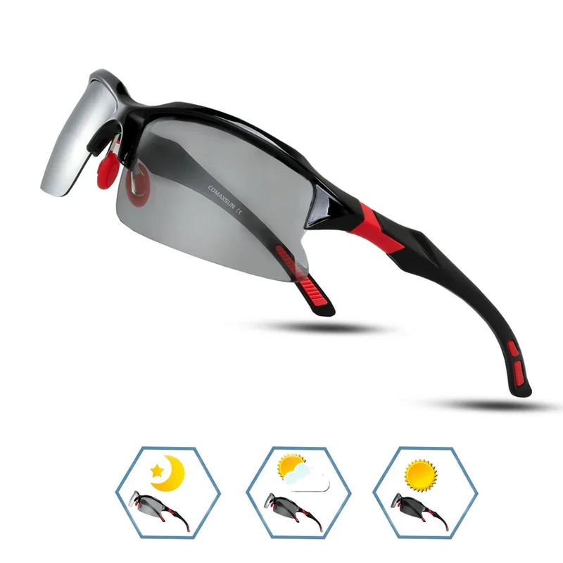 ÓCULOS de Ciclismo Profissional COMAXSUN com LENTES com Proteção UV 400 Tr90 - São 3 ESTILOS e 8 CORES Diferentes