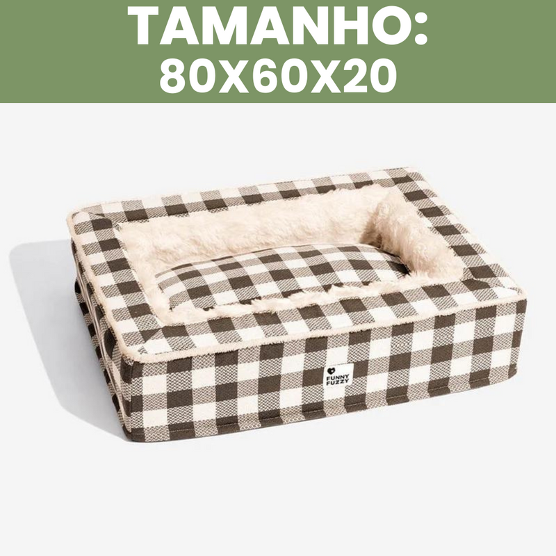 CAMINHA ACONCHEGANTE FUZZY™ - Conforto e Estilo Tartan Para seu Pet + Brinde: PORTA-RAÇÃO HERMÉTICO [🌟OFERTA EXCLUSIVA HOJE]