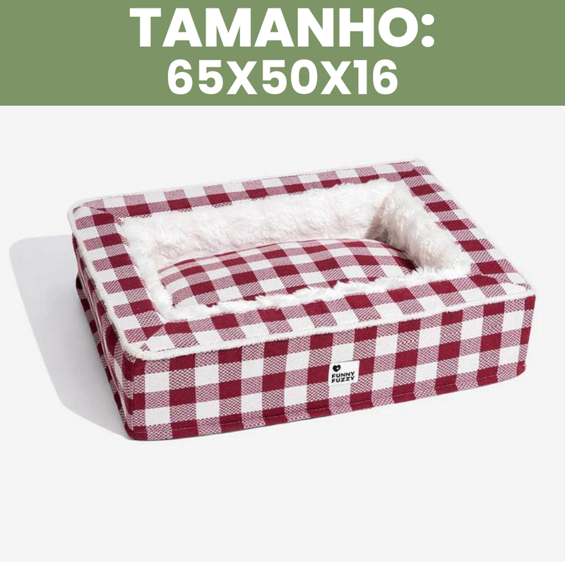 CAMINHA ACONCHEGANTE FUZZY™ - Conforto e Estilo Tartan Para seu Pet + Brinde: PORTA-RAÇÃO HERMÉTICO [🌟OFERTA EXCLUSIVA HOJE]