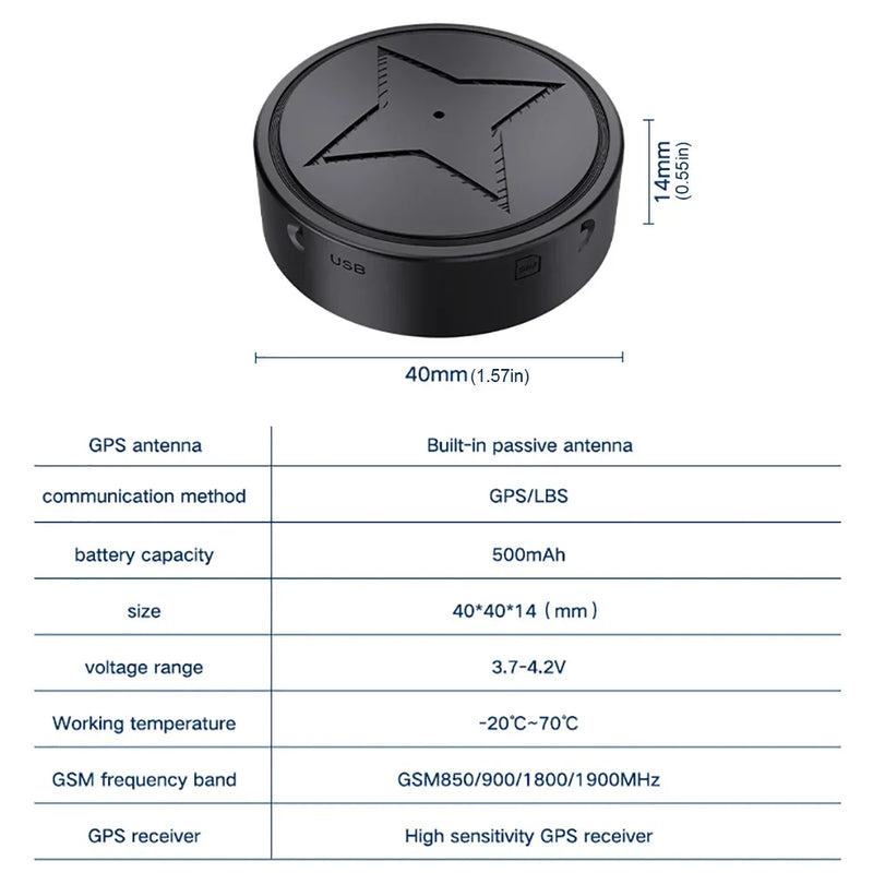 Mini RASTREADOR GPS TrackX com Forte Montagem MAGNÉTICA, Carro, MOTOCICLETA, Caminhão, RASTREAMENTO em Tempo real, Localizador e ANTI-PERDIDO