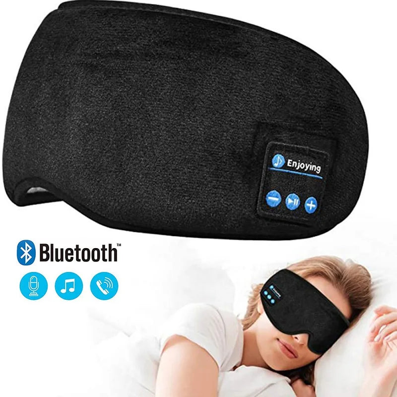 MÁSCARA de Olhos para DORMIR com Elástico Macio, FONES de Ouvido Confortáveis sem Fio BLUETOOTH e Sombreamento INTELIGENTE 3D