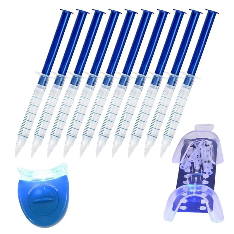 Kit BRANQUEAMENTO Dental com IRRIGADOR Oral Elétrico, Gel e MINI LUZ de CLAREAMENTO à Frio, Utilizando 44% de PERÓXIDO