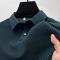 CAMISA Polo de SEDA Manga Curta ELÁSTICA, RESPIRÁVEL, Casual SÓLIDA, Moda Verão - 6 CORES