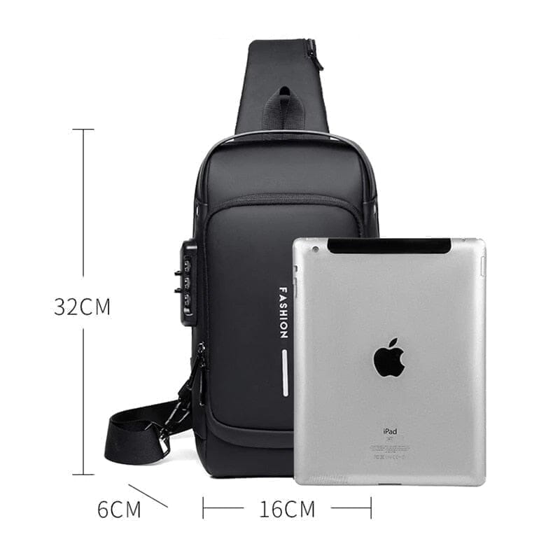 Mochila ANTI-FURTO com Senha USB SLIM BAG