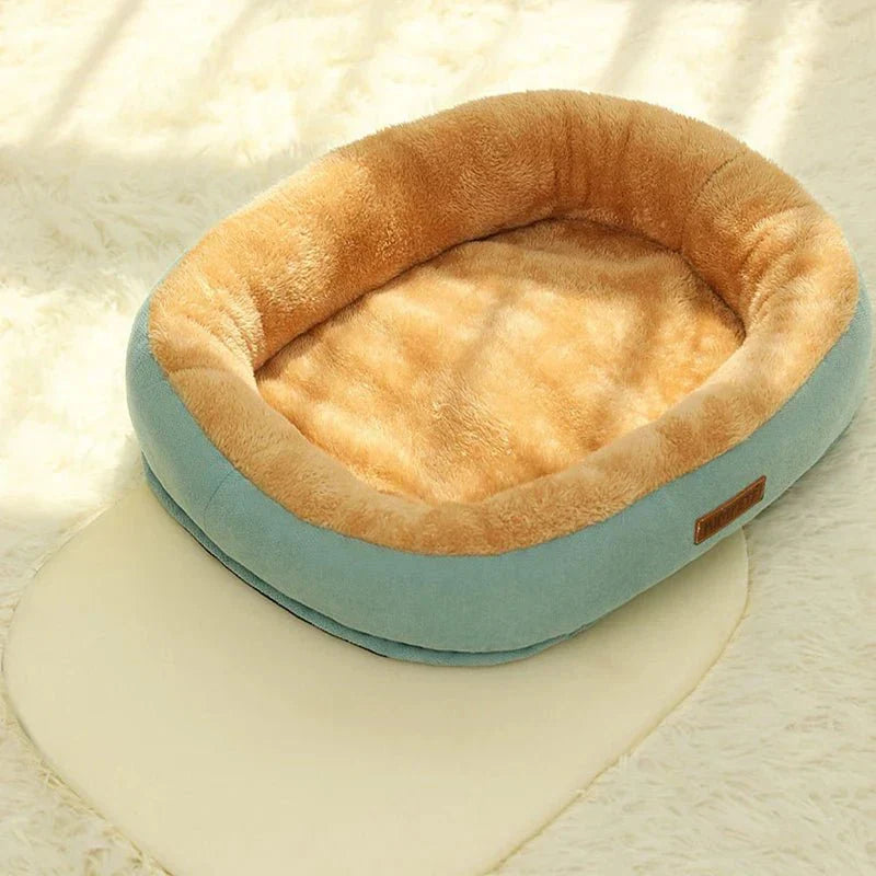 Cama Redonda para Cães e Gatos com Zíper, Lavável e Antiderrapante