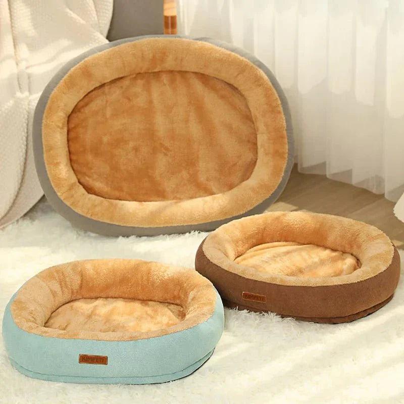 Cama Redonda para Cães e Gatos com Zíper, Lavável e Antiderrapante