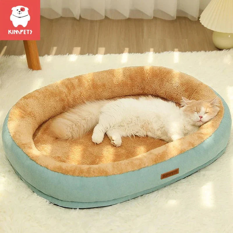 Cama Redonda para Cães e Gatos com Zíper, Lavável e Antiderrapante