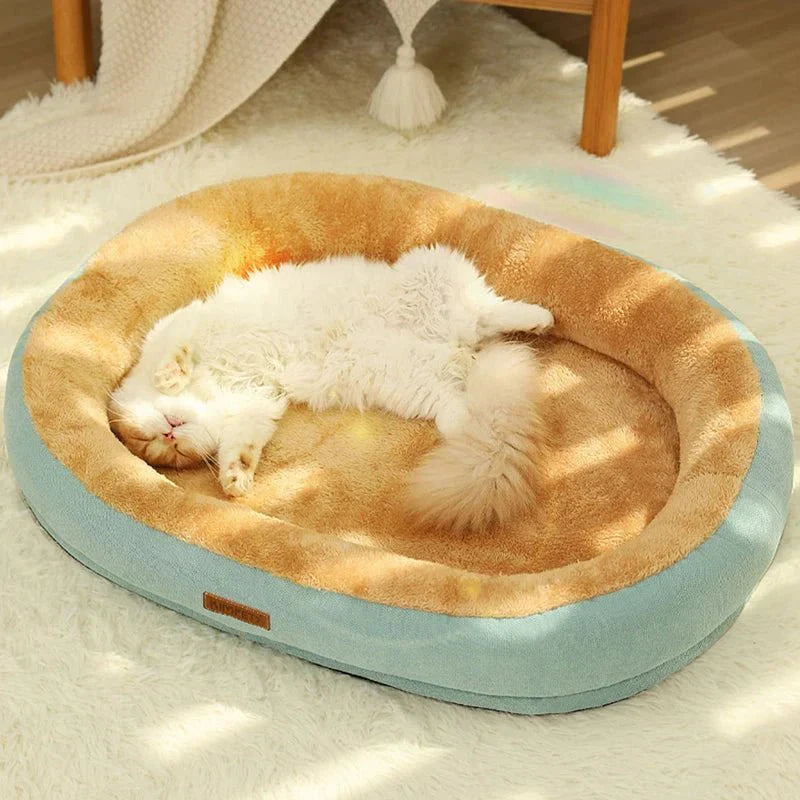 Cama Redonda para Cães e Gatos com Zíper, Lavável e Antiderrapante