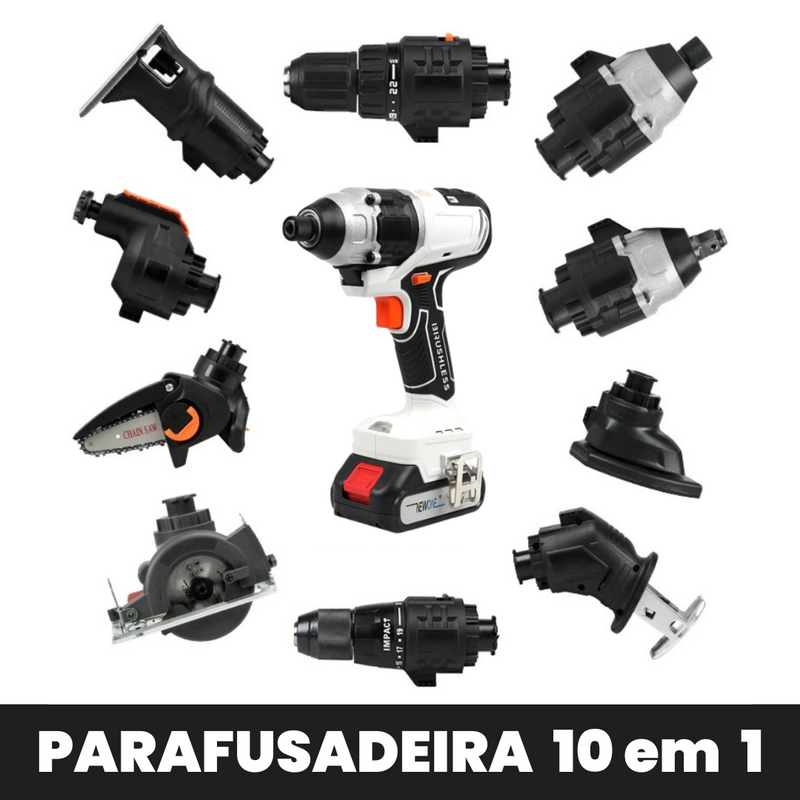 HAMMER™ - Kit Elétrico 10 em 1: Parafusadeira, Furadeira, Serra e Muito Mais [⚡OFERTA EXCLUSIVA HOJE]