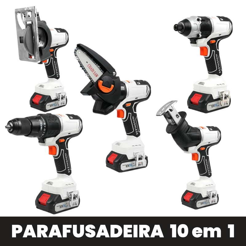 HAMMER™ - Kit Elétrico 10 em 1: Parafusadeira, Furadeira, Serra e Muito Mais [⚡OFERTA EXCLUSIVA HOJE]