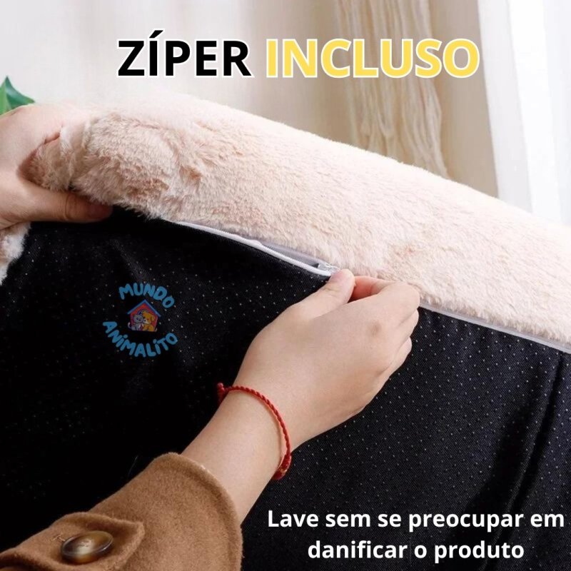 Sofá Cama com Zíper em Pelúcia e Veludo para Cães e Gatos